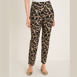 Chico’s Juliet Scroll-Print Ankle Pants